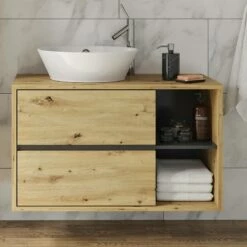 Meuble Sous-lavabo Viola Artisan/gris -HOME24 Soldes 8fc6a2de28fa464e8d2c7e040d225564