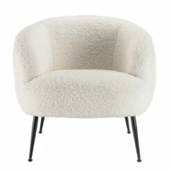 Fauteuil Cosy Tissu Bouclette Blanc -HOME24 Soldes 9097bbbbf62649eba79567f67db3105c