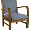 Fauteuil En Teck Tissu Bleu