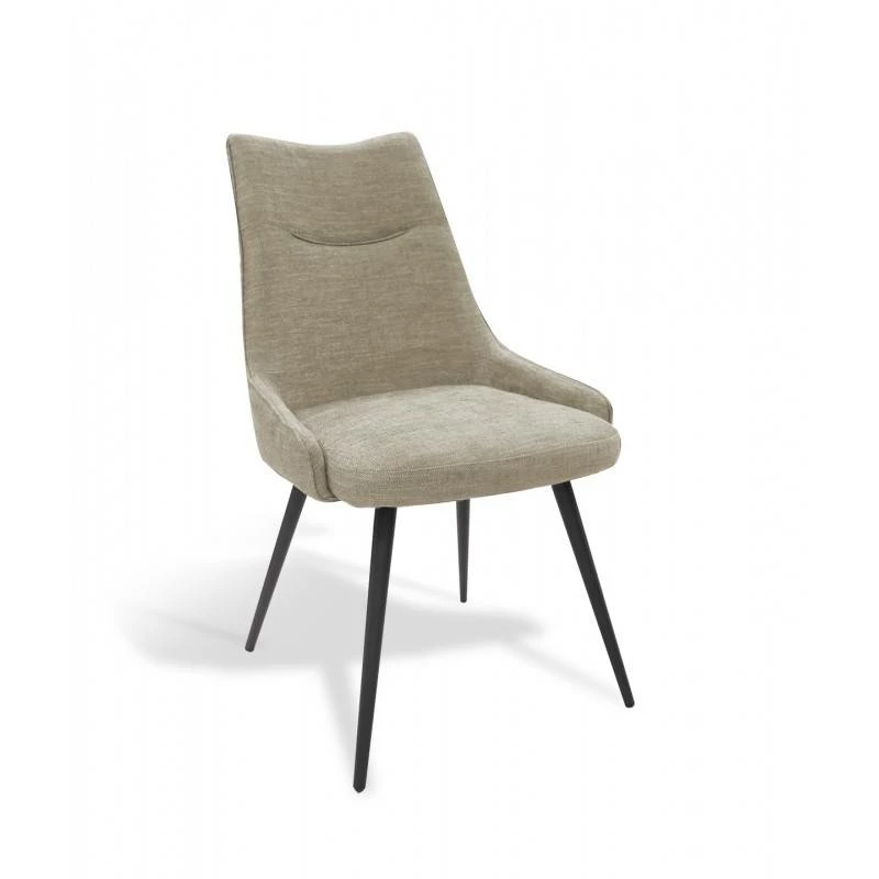Lot De 2 Chaises Tissu Beige - OLBIA 4 Lot De 2 Chaises Tissu Beige - OLBIA – Image 2