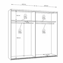 Armoire 220 Cm 2 P. Décor Blanc & Bois -HOME24 Soldes 986ee0d9f5244185aa25f55210c3f18b