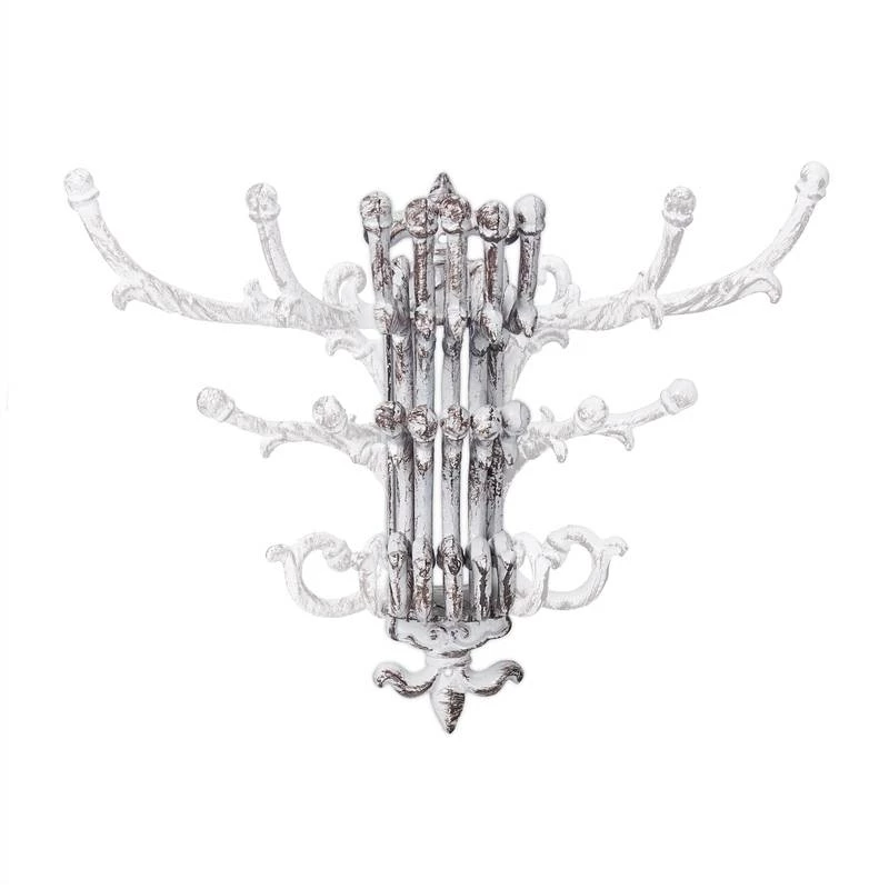 Garderobe Murale Vintage Lot De 4 Blanc 6 Garderobe Murale Vintage Lot De 4 Blanc – Image 4