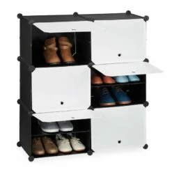 Étagère à Chaussures Blanc Et Noir -HOME24 Soldes 9a32f5ab832c4e0da7e3c1d0be3788cb