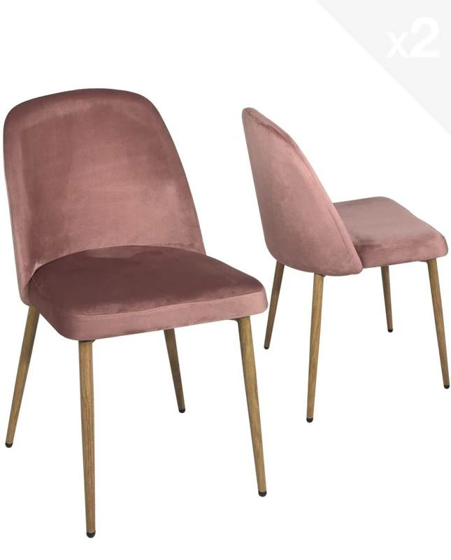 Chaise Scandinave Velours DIMA 3 Chaise Scandinave Velours DIMA