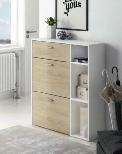 Meuble Chaussures Chêne/Gris Anthracite 40 Meuble Chaussures Chêne/Gris Anthracite -HOME24 Soldes 9c680aed54db4214b623ef50159f7f74