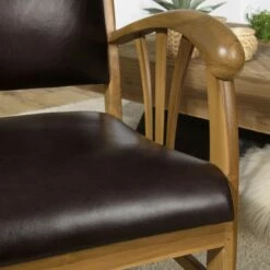 Fauteuil En Teck Et Cuir Marron -HOME24 Soldes 9ed20144acc242128956c19f7f7feb38