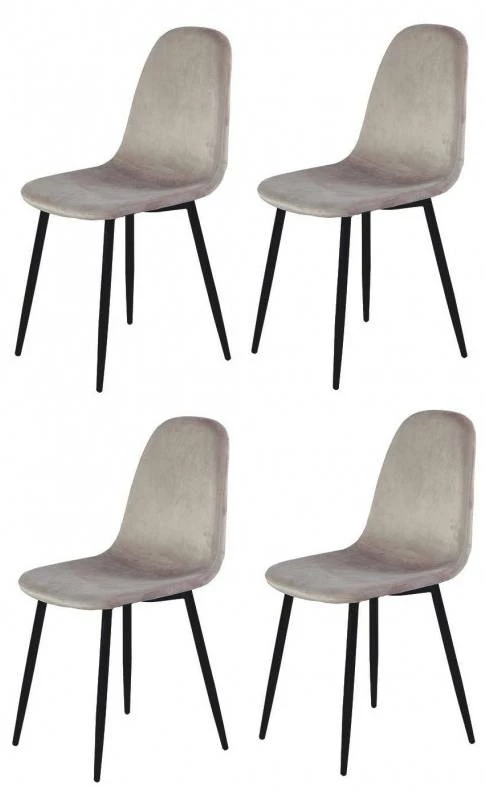 Lot De 4 Chaises En Velours - BIBA 3 Lot De 4 Chaises En Velours - BIBA