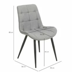 Lot 4 Chaises Tissu Gris Clair - JAELLE -HOME24 Soldes a2ba793d7ba94da7b502b298216c0b38