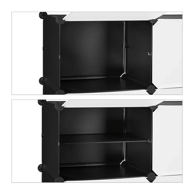 Étagère à Chaussures Noir Et Blanc 8 Étagère à Chaussures Noir Et Blanc – Image 6