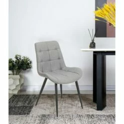 Lot 4 Chaises Tissu Gris Clair - JAELLE -HOME24 Soldes a5f86ee96e4e4de2b59efda667842266