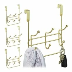 4x Porte-manteaux Avec 3 Crochets Double