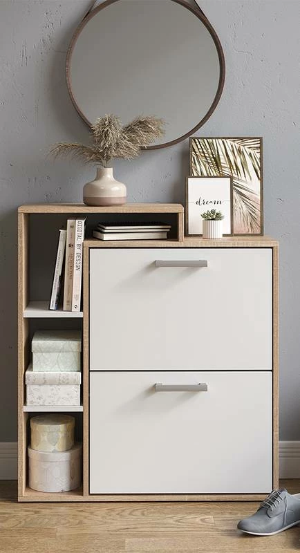 Meuble à Chaussures Orlando Blanc/béton 9 Meuble à Chaussures Orlando Blanc/béton – Image 7