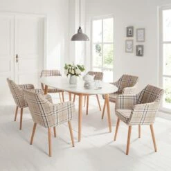 Chaise à Accoudoirs Leedy III 14 Chaise à Accoudoirs Leedy III -HOME24 Soldes armlehnenstuhl leedy iii webstoff eiche massiv beige eiche 4786648