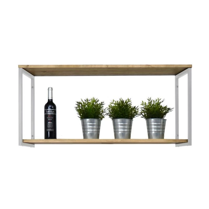 Étagère Murale Double 30x140x48 Blanc 4 Étagère Murale Double 30x140x48 Blanc – Image 2