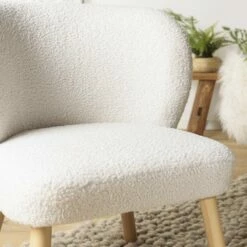 Fauteuil En Tissu Bouclette Blanc -HOME24 Soldes b2beddee0d1b41d985c117aced95b240