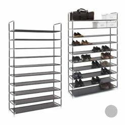 2x Étagères à Chaussures 50 Paires Gris -HOME24 Soldes b40ad959d6a64bd99e87d2587f7a58d0