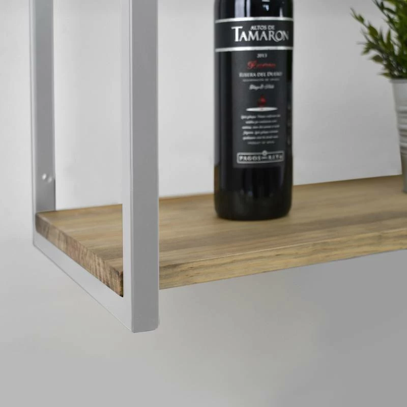 Étagère Murale Double 30x140x48 Blanc 6 Étagère Murale Double 30x140x48 Blanc – Image 4