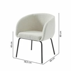 Fauteuil BELEM En Tissu Bouclette Blanc -HOME24 Soldes bd0f5eb00d824479b00b39e63478bfb9