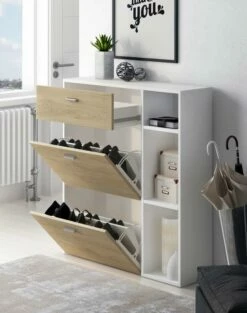 Meuble Chaussures Chêne/Gris Anthracite 41 Meuble Chaussures Chêne/Gris Anthracite -HOME24 Soldes bd830a168bf5488882f48f94261dab23