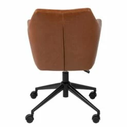 Chaise De Bureau Pivotante NICHOLAS -HOME24 Soldes buerodrehstuhl nicholas i kunstleder metall vintage braun 4417972