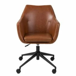 Chaise De Bureau Pivotante NICHOLAS -HOME24 Soldes buerodrehstuhl nicholas i kunstleder metall vintage braun 4417976