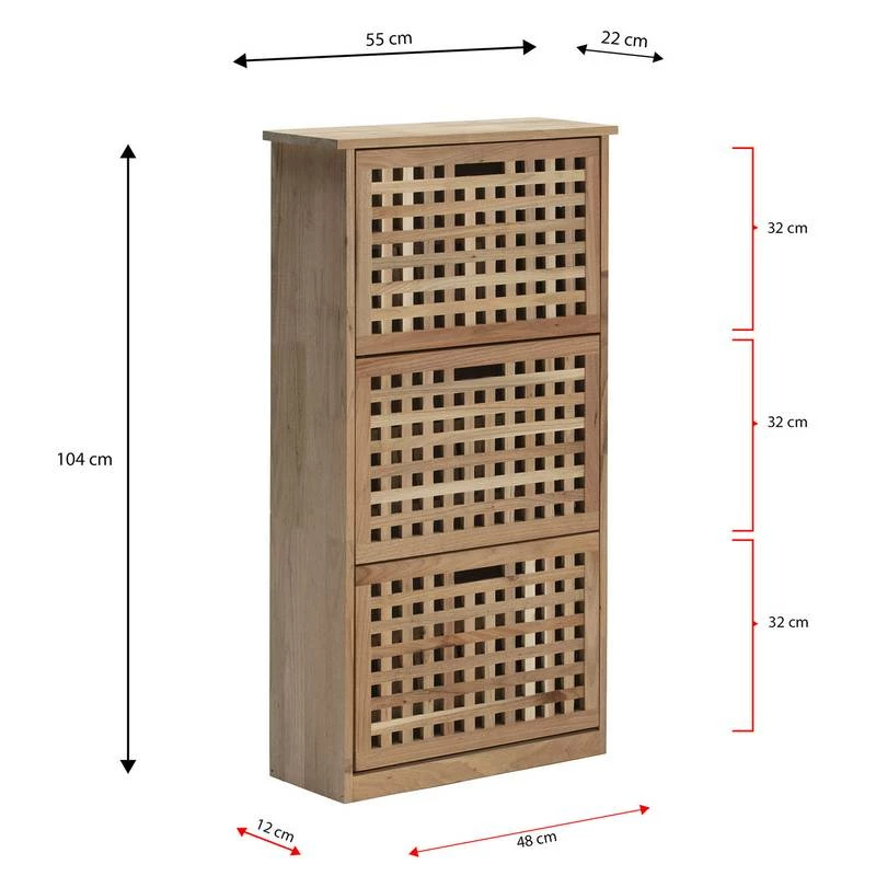 Meuble à Chaussures Yales Avec 3 Portes 7 Meuble à Chaussures Yales Avec 3 Portes – Image 5