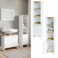 Armoire Haute Elvio Blanc/sonoma -HOME24 Soldes c672791a139849e9b2255fff00f95361