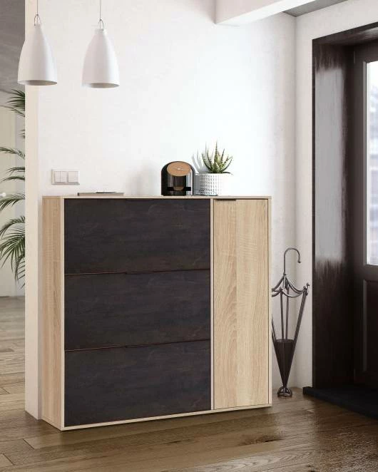 Meuble à Chaussures 3 Abattants 7 Meuble à Chaussures 3 Abattants – Image 5