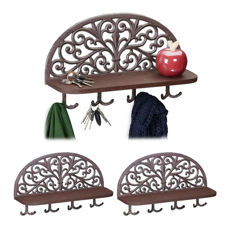 Porte-manteaux Mural Brun En Lot De 3 3 Porte-manteaux Mural Brun En Lot De 3