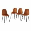 Lot De 4 Chaises En Velours Rouille