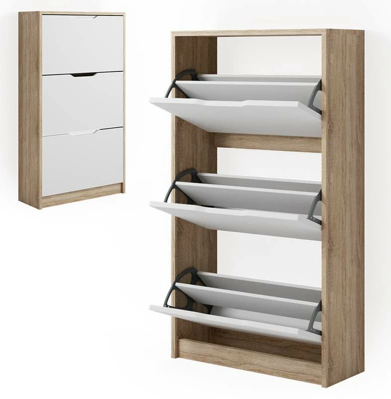 Meuble à Chaussures Luca Sonoma/blanc 4 Meuble à Chaussures Luca Sonoma/blanc – Image 2