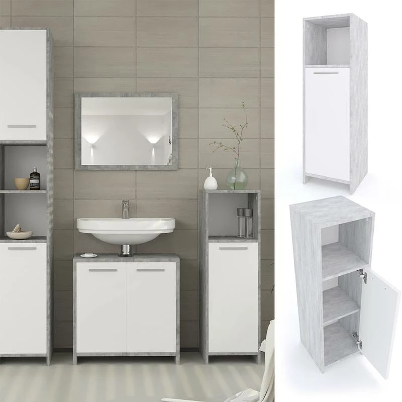 Chiffonnier Kiko Béton/blanc 6 Chiffonnier Kiko Béton/blanc – Image 4