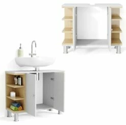 Meuble Sous-lavabo Aquis Blanc/chêne 9 Meuble Sous-lavabo Aquis Blanc/chêne -HOME24 Soldes d4f0f9472cf94ca3addaeeecf39be79a.cropped 35 51 939 926.processed