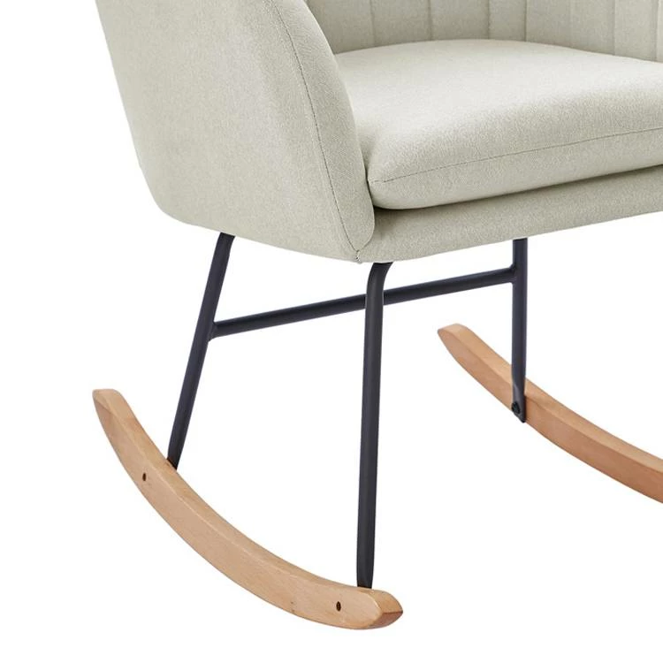 Fauteuil ELSA Tissu Gris Rocking Chair 13 Fauteuil ELSA Tissu Gris Rocking Chair – Image 11