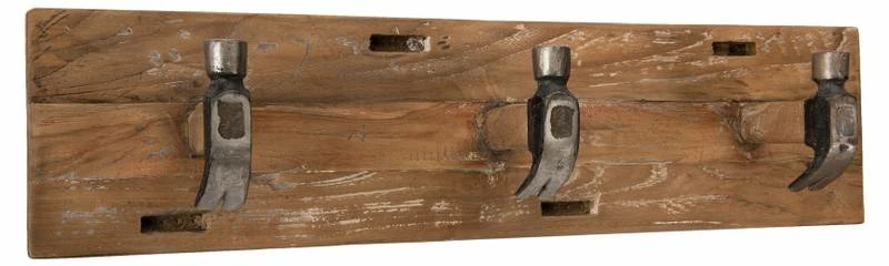 Portemanteau Mural 3 Crochets Teck 5 Portemanteau Mural 3 Crochets Teck – Image 3