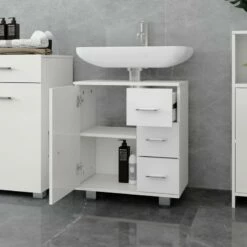 Meuble Sous-lavabo Blanc 60x608x33cm -HOME24 Soldes db1adc7c30534528bc29826b6a58d9ab