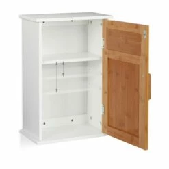 Placard Salle De Bain Blanc Porte Bambou -HOME24 Soldes db221e5925b3465ba33d4c025c9550a5