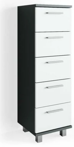 Chiffonnier Ilias Anthracite/blanc