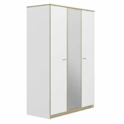 Armoire 3 Portes 1 Miroir L136 Cm Tulle