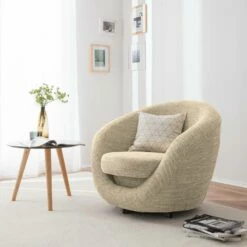 Fauteuil Pivotant Marvin -HOME24 Soldes drehsessel marvin strukturstoff creme 4904968