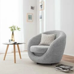 Fauteuil Pivotant Marvin -HOME24 Soldes drehsessel marvin strukturstoff silber 4904940