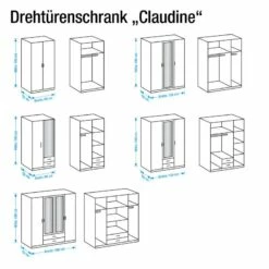 Armoire à Portes Battantes Claudine -HOME24 Soldes drehtuerenschrank claudine 2 tuerig perlglanz softwhite eiche saegerau 1381072