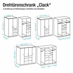 Armoire à Portes Pivotantes Julan I -HOME24 Soldes drehtuerenschrank click alpinweiss anthrazit schrankbreite 90 cm 2 tuerig 2883198