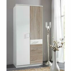 Armoire à Portes Pivotantes Julan I -HOME24 Soldes drehtuerenschrank julan i alpinweiss eiche saegerau dekor ohne spiegeltuer en 3606797