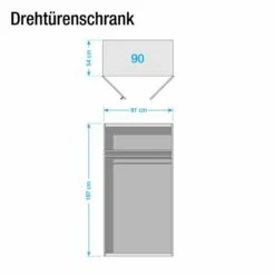 Armoire à Portes Pivotantes Minosa I -HOME24 Soldes drehtuerenschrank minosa i alpinweiss hochglanz weiss 91 cm 2 tuerig 3309017