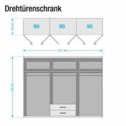 Armoire à Portes Battantes Passau -HOME24 Soldes drehtuerenschrank passau 271 cm 4 tuerig 3690269