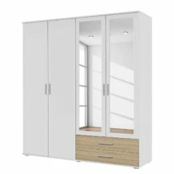 Armoire à Portes Battantes Rasant-Extra -HOME24 Soldes drehtuerenschrank rasant extra alpinweiss eiche sonoma dekor 168 cm 4 tuerig 2 spiegeltueren 2560158