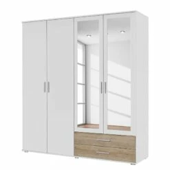 Armoire à Portes Battantes Rasant-Extra -HOME24 Soldes drehtuerenschrank rasant extra eiche sanremo hell dekor alpinweiss 168 cm 4 tuerig 2 spiegeltueren 2555658