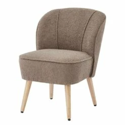 Fauteuil TIVOLI Tissu Bouclette Kaki -HOME24 Soldes e02c73959e9d43a087c19eee4b97996a