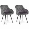Chaises à Accoudoirs Nadja Gris Lot De 2
